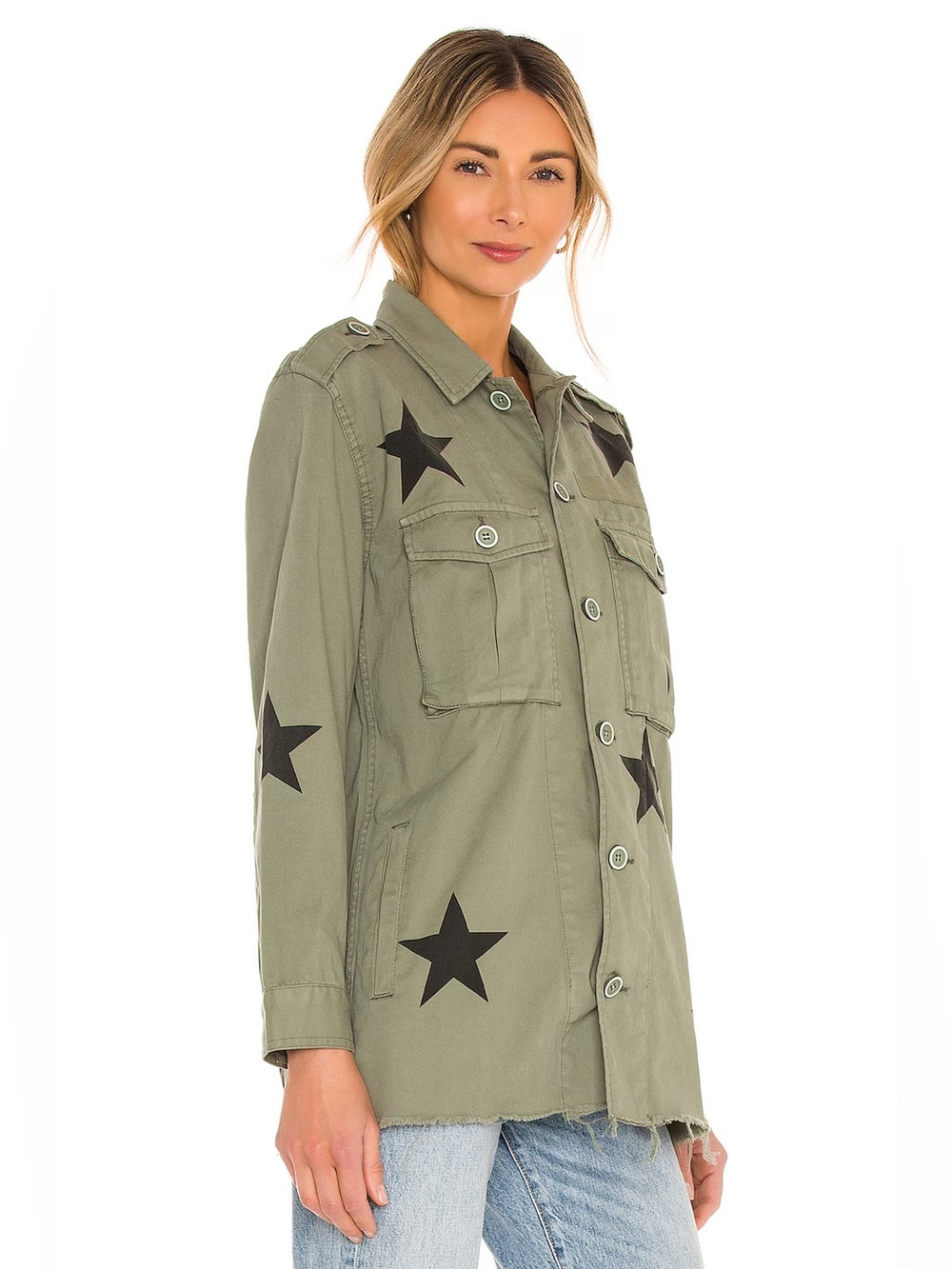Pistola Cammy (Camilo) Star Print Twill Utility Jacket in Royal Honor